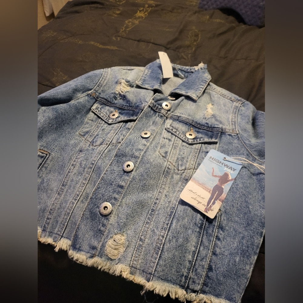 Highway Jeans Blue Frayed Denim Jacket